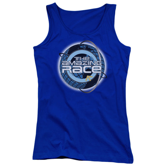 Amazing Race Around the Globe Womens Tank Top Shirt Royal Blue