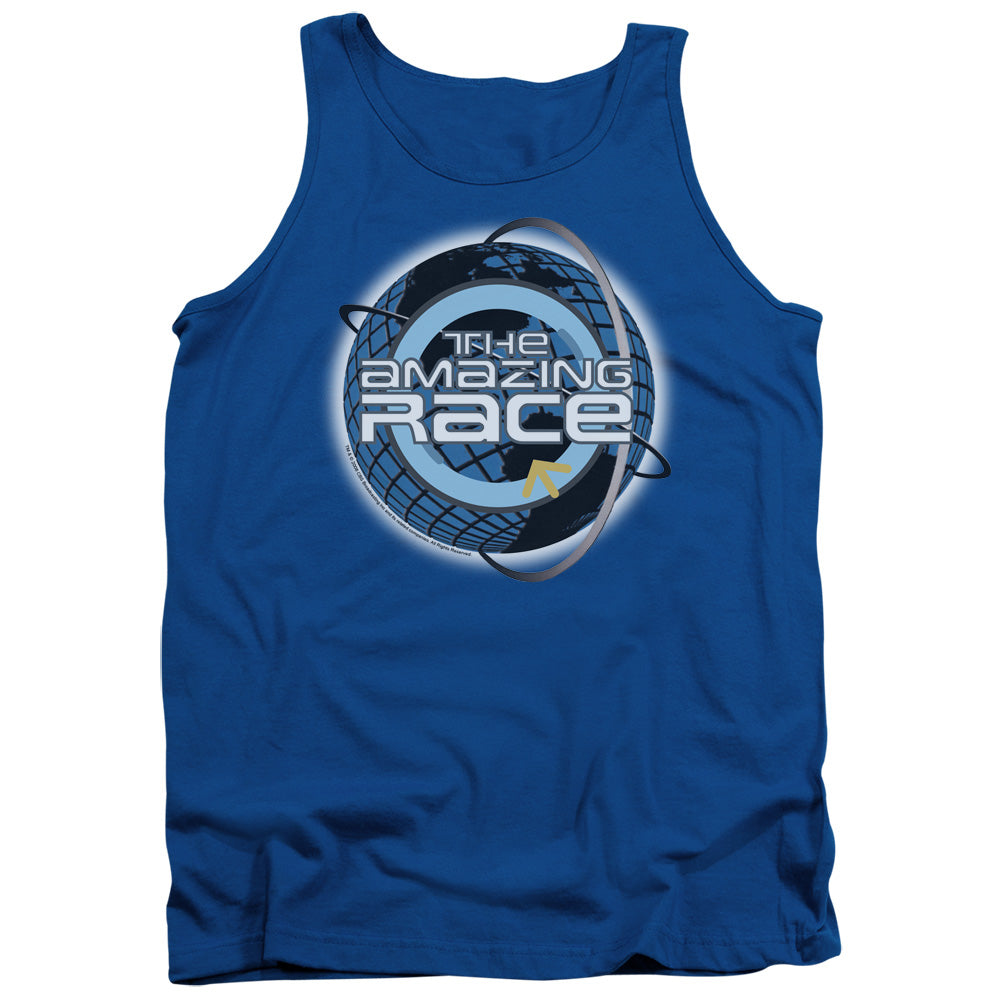 Amazing Race Around the Globe Mens Tank Top Shirt Royal Blue