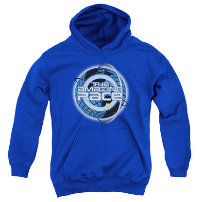 Amazing Race Around the Globe Kids Youth Hoodie Royal