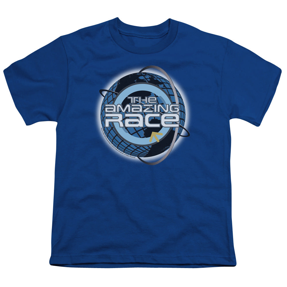 Amazing Race Around the Globe Kids Youth T Shirt Royal Blue