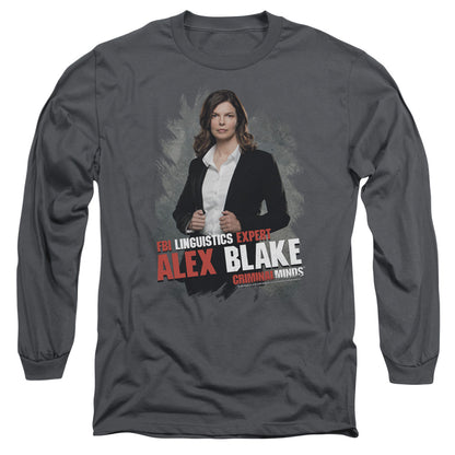 Criminal Minds Alex Blake Mens Long Sleeve Shirt Charcoal Officially Licensed Officially Licensed