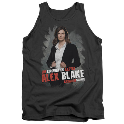 Criminal Minds Alex Blake Mens Tank Top Shirt Charcoal