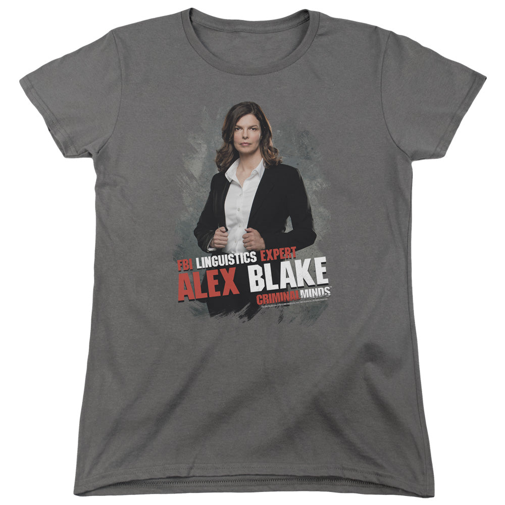 Criminal Minds Alex Blake Womens T Shirt Charcoal Officially Licensed
