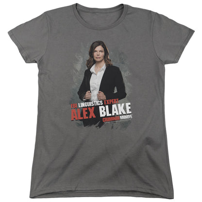 Criminal Minds Alex Blake Womens T Shirt Charcoal Officially Licensed