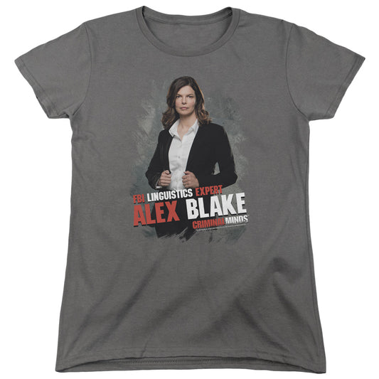 Criminal Minds Alex Blake Womens T Shirt Charcoal Officially Licensed