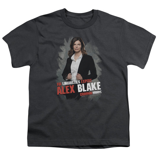 Criminal Minds Alex Blake Kids Youth T Shirt Charcoal Officially Licensed