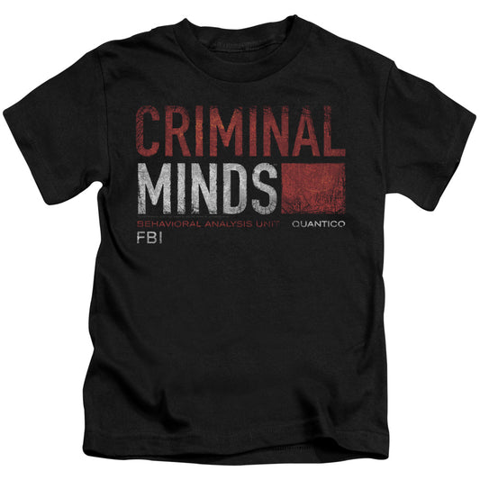 Criminal Minds Title Card Juvenile Kids Youth T Shirt Black Officially Licensed
