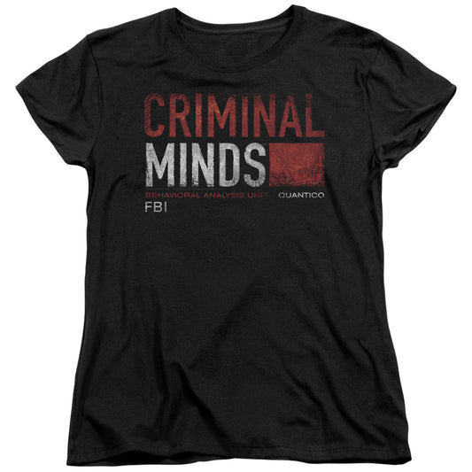 Criminal Minds Title Card Womens T Shirt Black Officially Licensed