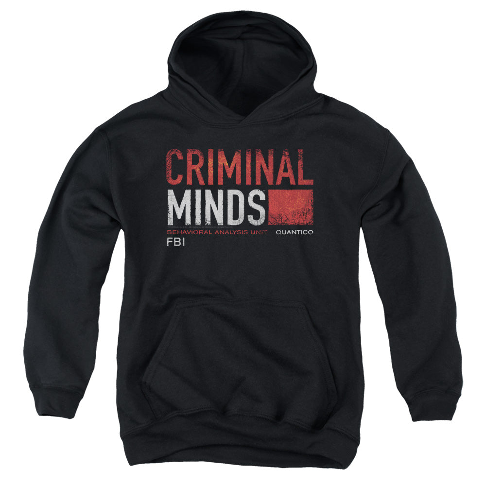 Criminal Minds Title Card Kids Youth Hoodie Black Officially Licensed