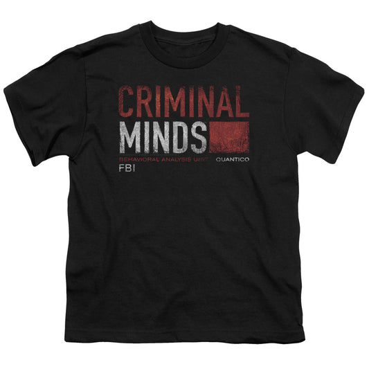 Criminal Minds Title Card Kids Youth T Shirt Black Officially Licensed