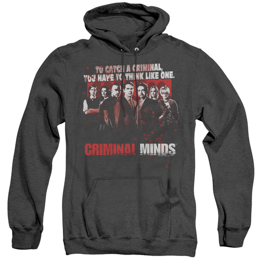 Criminal Minds Think Like One Heather Mens Hoodie Black Officially Licensed
