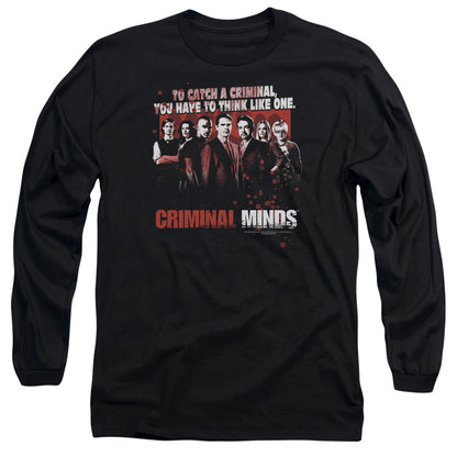 Criminal Minds Think Like One Mens Long Sleeve Shirt Black Officially Licensed Officially Licensed