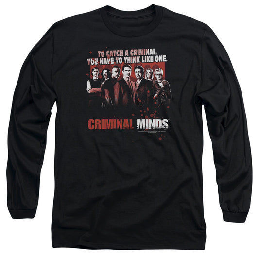 Criminal Minds Think Like One Mens Long Sleeve Shirt Black Officially Licensed Officially Licensed