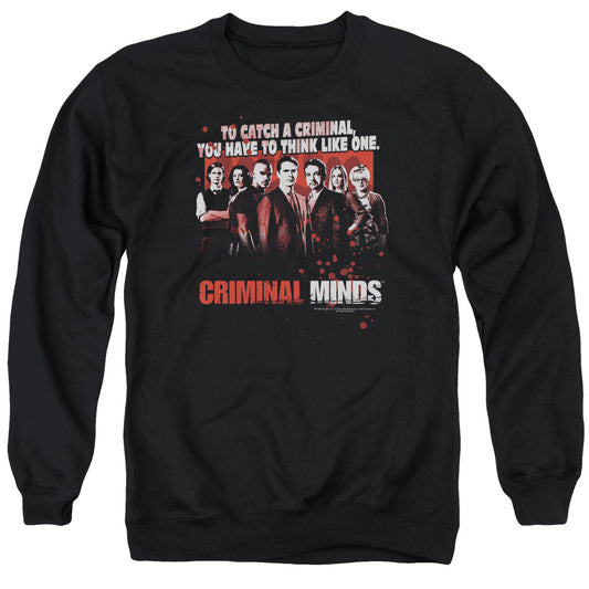 Criminal Minds Think Like One Mens Crewneck Sweatshirt Black Officially Licensed