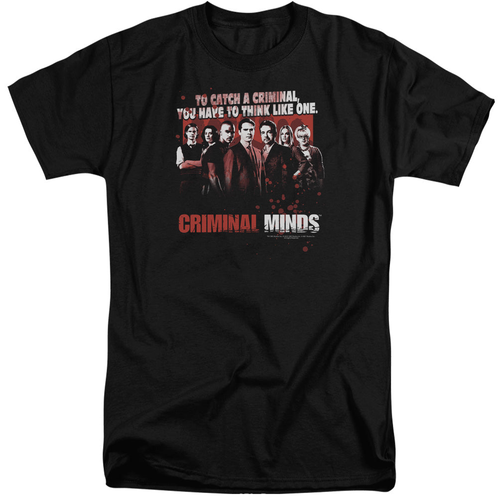 Criminal Minds Think Like One Mens Tall T Shirt Black Officially Licensed