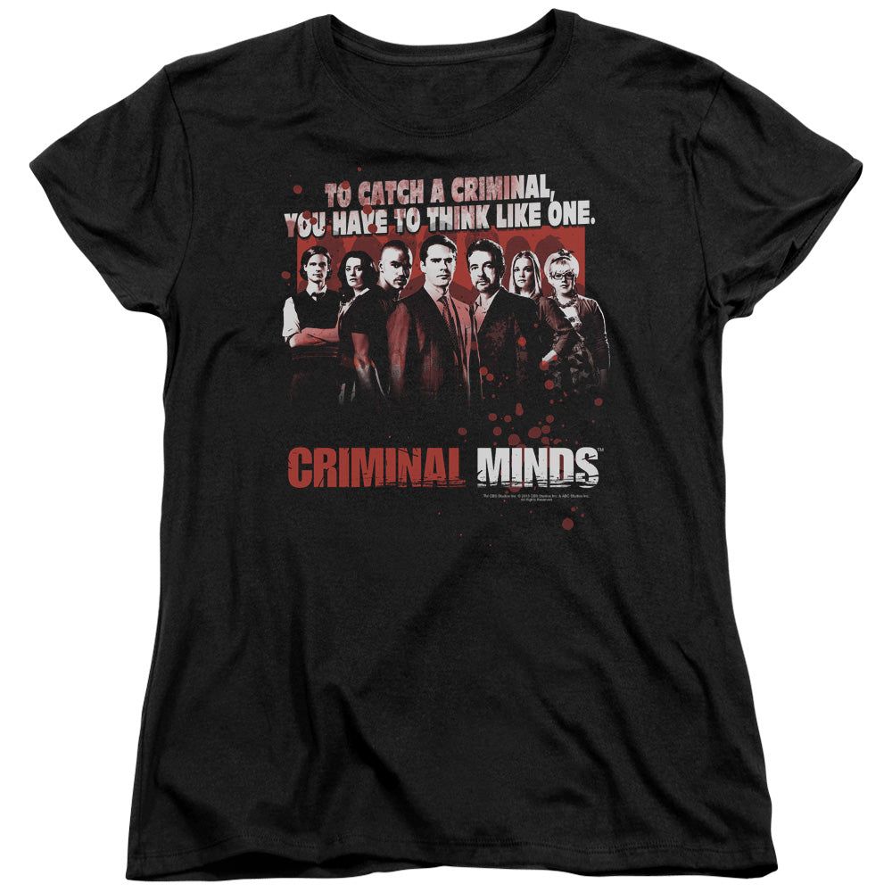 Criminal Minds Think Like One Womens T Shirt Black Officially Licensed