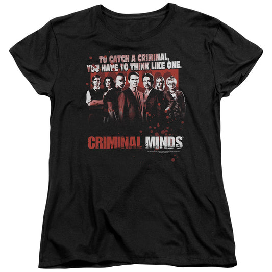 Criminal Minds Think Like One Womens T Shirt Black Officially Licensed