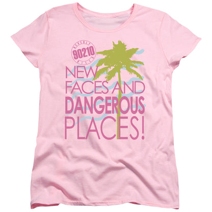 90210 Tagline Womens T Shirt Pink