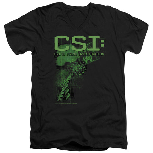 Csi Evidence Mens Slim Fit V-Neck T Shirt Black Officially Licensed