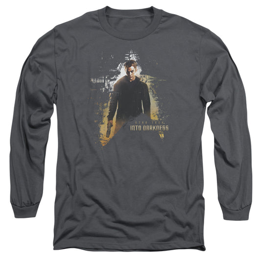Star Trek Dark Hero Mens Long Sleeve Shirt Charcoal Officially Licensed Officially Licensed