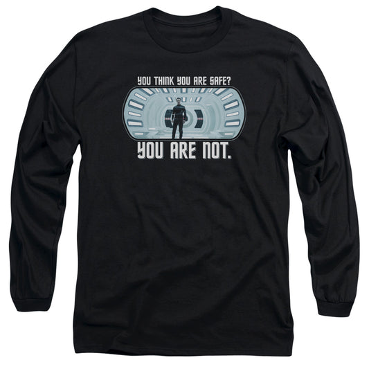 Star Trek Not Safe Mens Long Sleeve Shirt Black Officially Licensed Officially Licensed