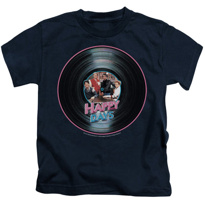 Happy Days on the Record Juvenile Kids Youth T Shirt Navy Officially Licensed