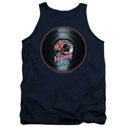 Happy Days On The Record Mens Tank Top Shirt Navy