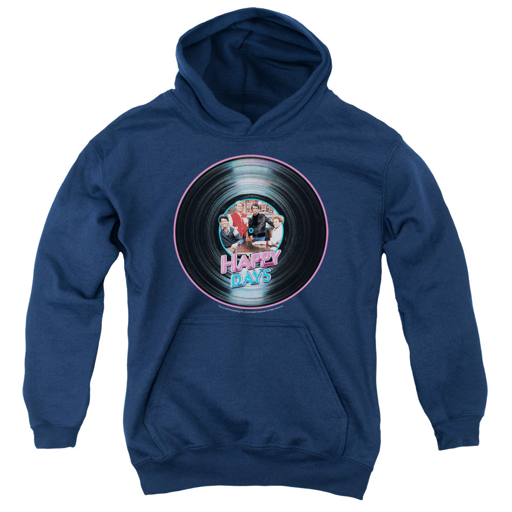 Happy Days on the Record Kids Youth Hoodie Navy Officially Licensed