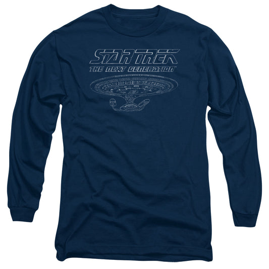 Star Trek Tng Enterprise Mens Long Sleeve Shirt Navy Officially Licensed Officially Licensed