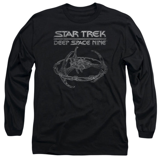 Star Trek Ds9 Station Mens Long Sleeve Shirt Black Officially Licensed Officially Licensed