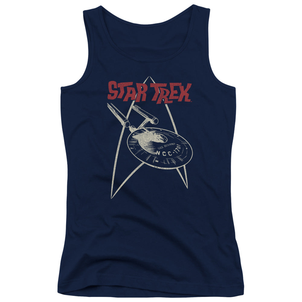 Star Trek Ship Symbol Womens Tank Top Shirt Navy Blue