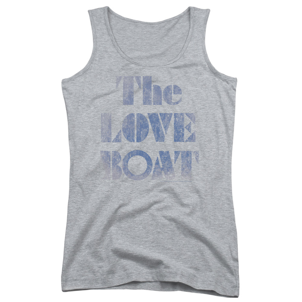 Love Boat Distressed Womens Tank Top Shirt Athletic Heather