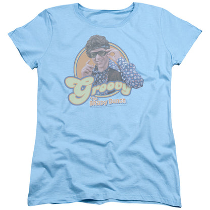 Brady Bunch Groovy Greg Womens T Shirt Light Blue Officially Licensed