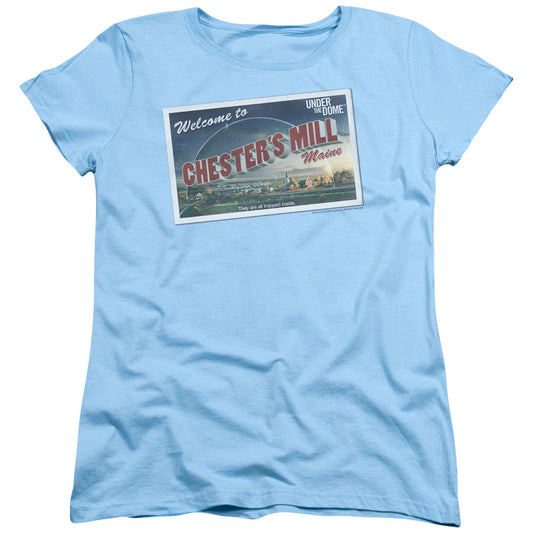 Under the Dome Postcard Womens T Shirt Light Blue Officially Licensed