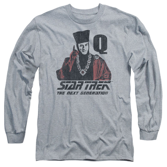 Star Trek Q Point Mens Long Sleeve Shirt Athletic Heather Officially Licensed Officially Licensed