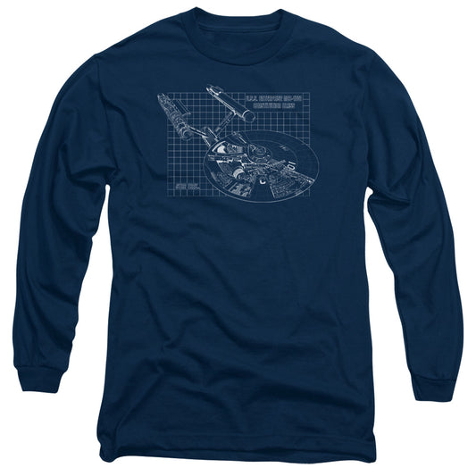 Star Trek Enterprise Prints Mens Long Sleeve Shirt Navy Officially Licensed Officially Licensed