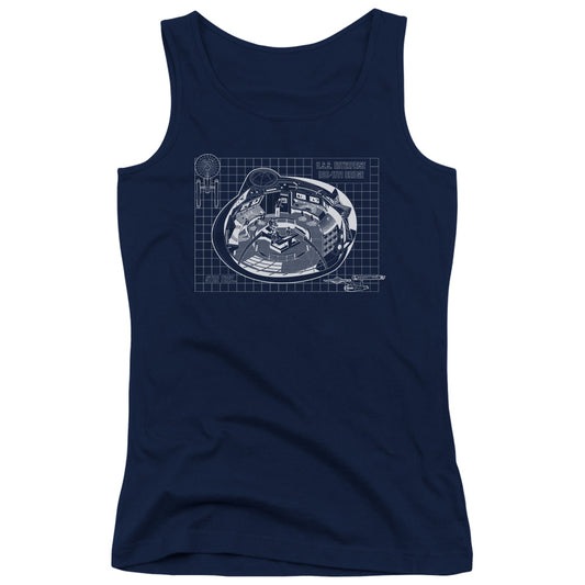 Star Trek Bridge Prints Womens Tank Top Shirt Navy Blue