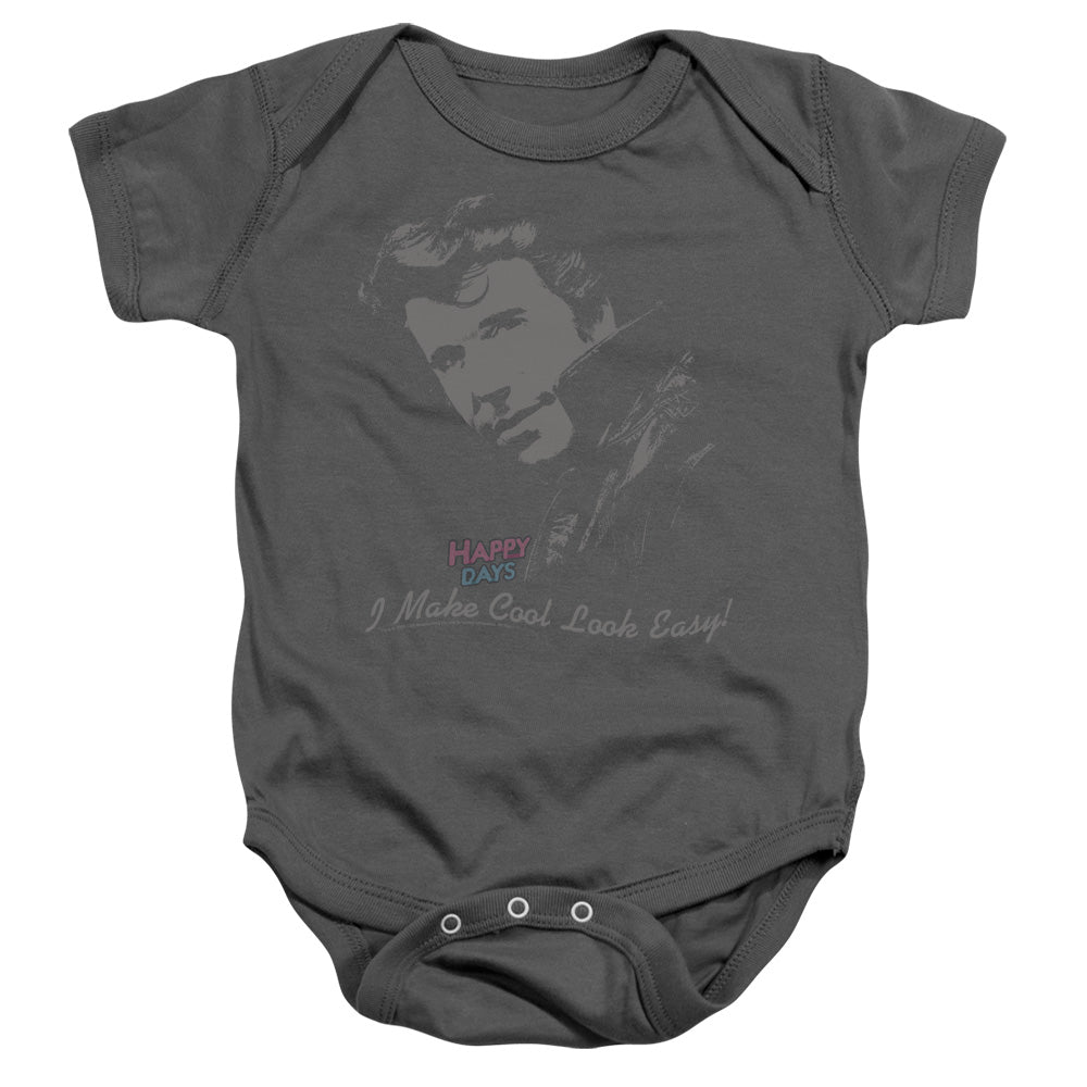 Happy Days Cool Fonz Infant Baby Snapsuit Charcoal