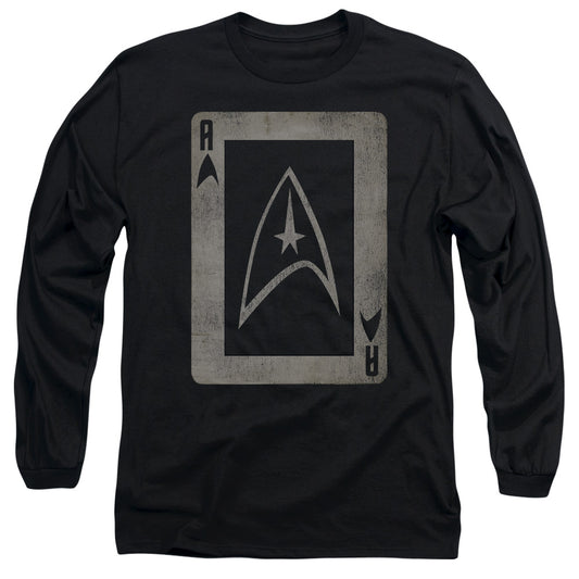 Star Trek Tos Ace Mens Long Sleeve Shirt Black Officially Licensed Officially Licensed