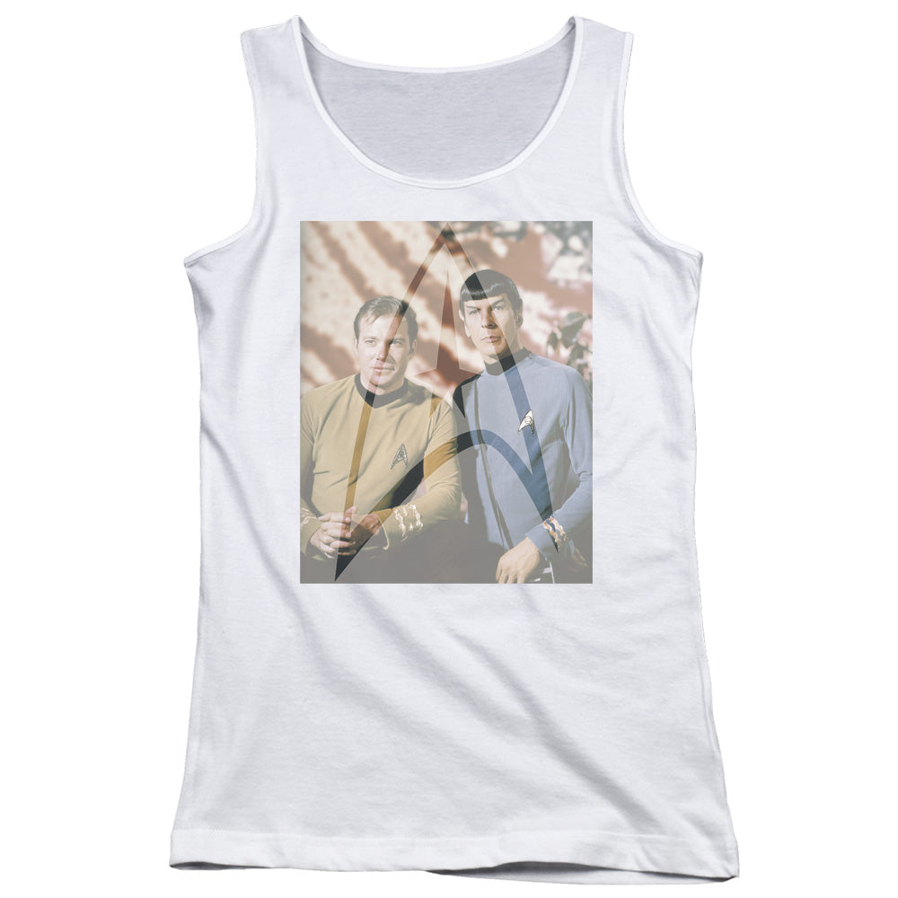 Star Trek Classic Duo Womens Tank Top Shirt White