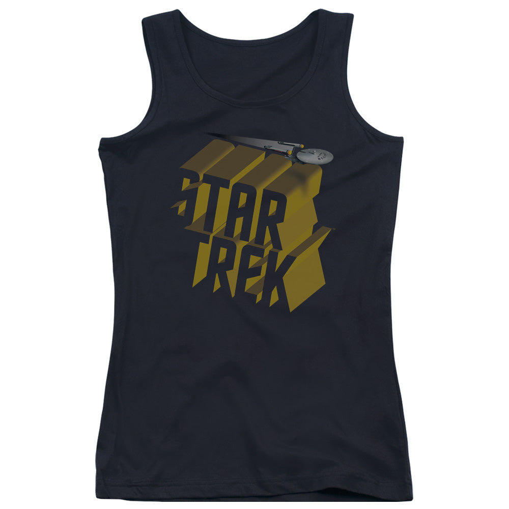 Star Trek 3d Logo Womens Tank Top Shirt Black