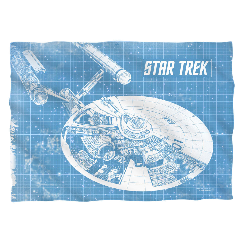 Star Trek Enterprise Blueprint Pillow Case