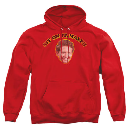 Happy Days Sit On It Malph Mens Hoodie Red Officially Licensed
