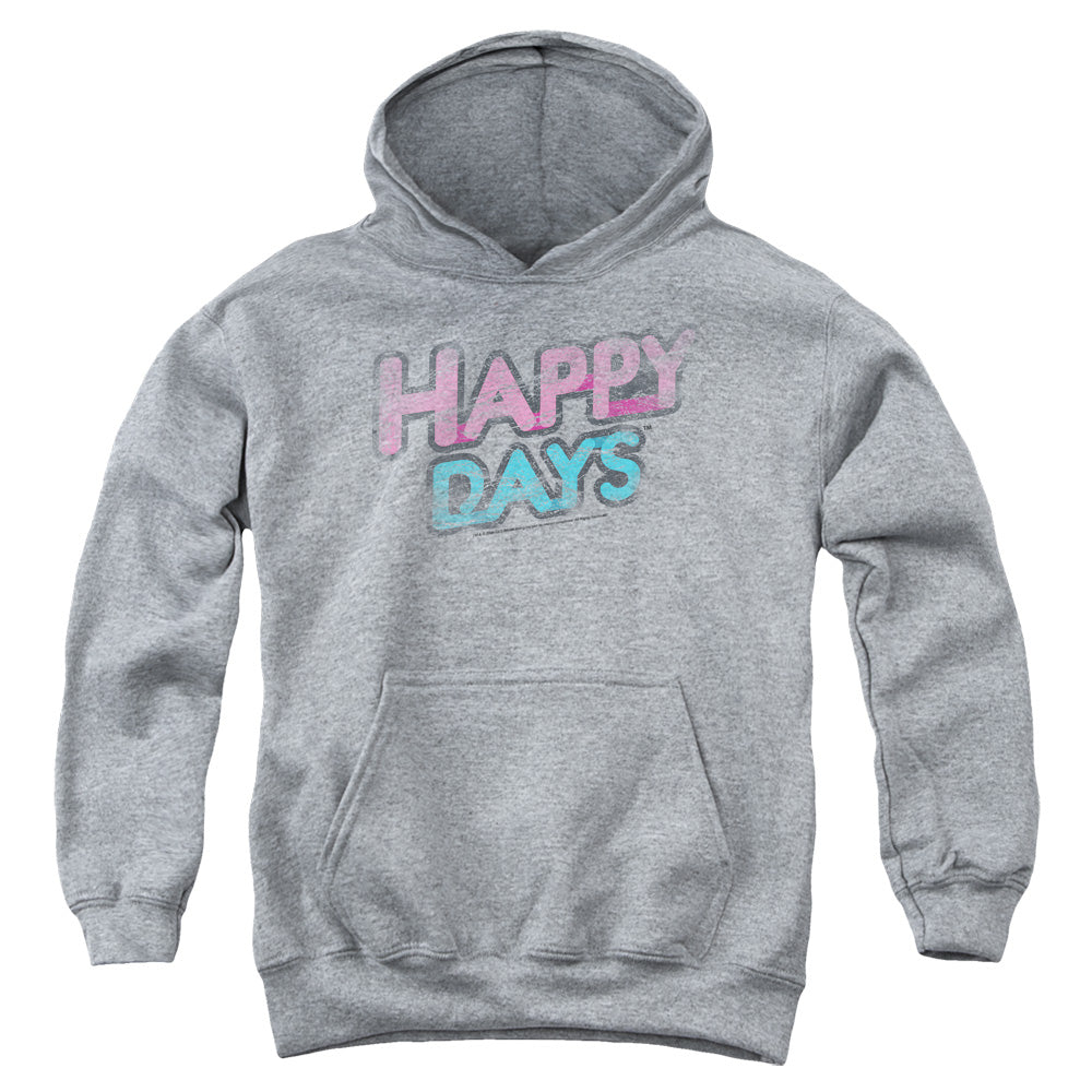 Happy Days Distressed Kids Youth Hoodie Heather Officially Licensed