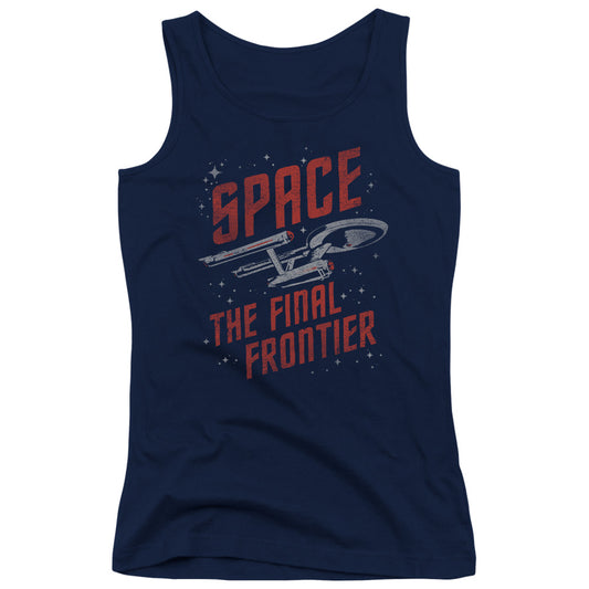 Star Trek Space Travel Womens Tank Top Shirt Navy Blue