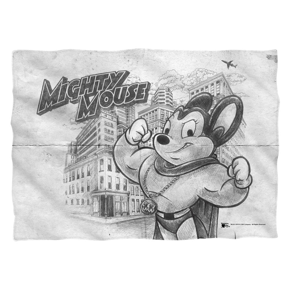 Mighty Mouse Sketch Pillow Case