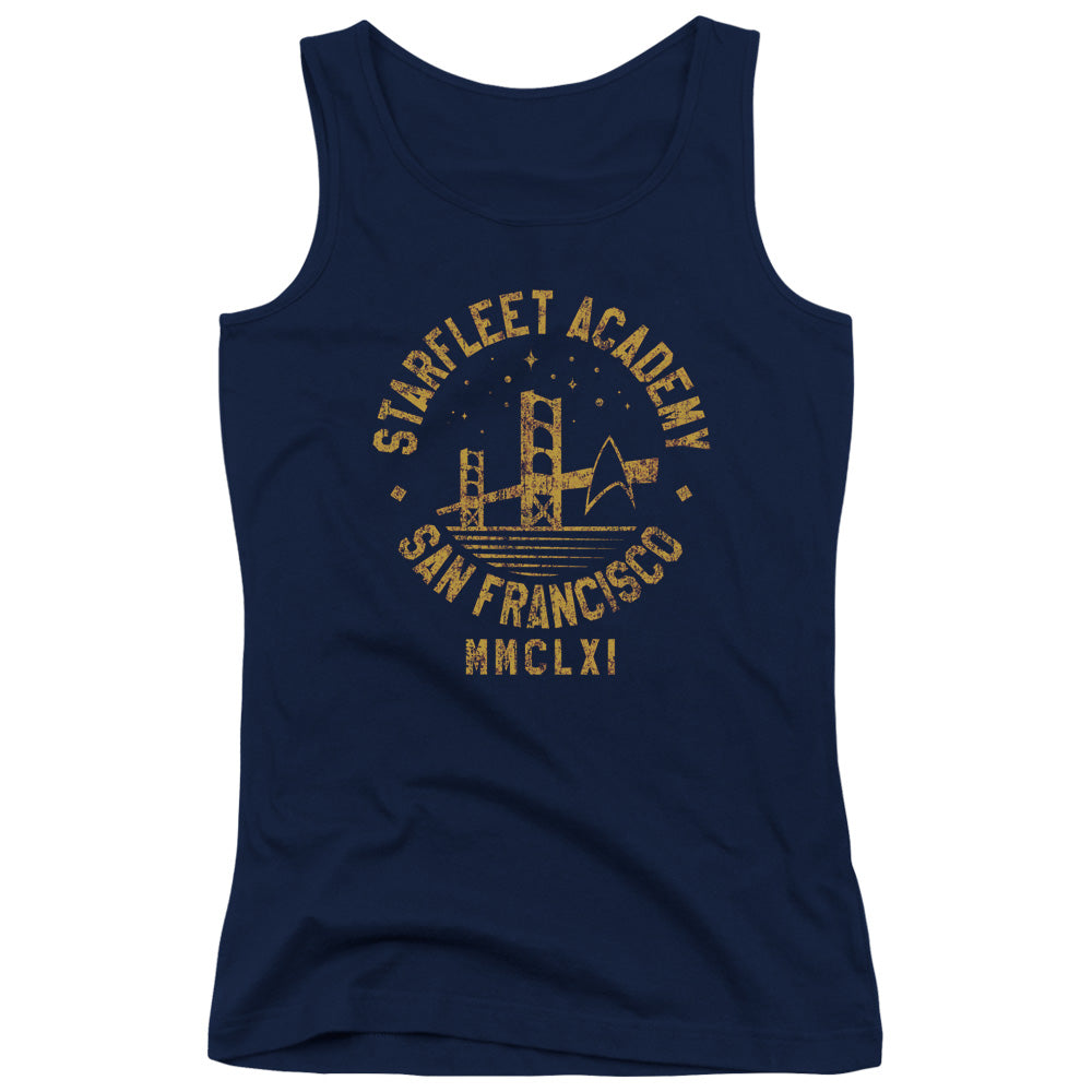 Star Trek Collegiate Bridge Womens Tank Top Shirt Navy Blue