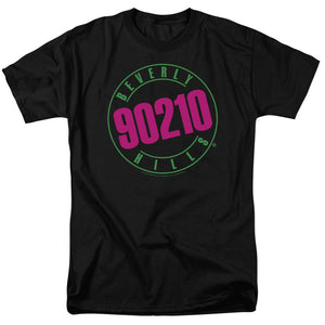 90210 Neon Mens T Shirt Black