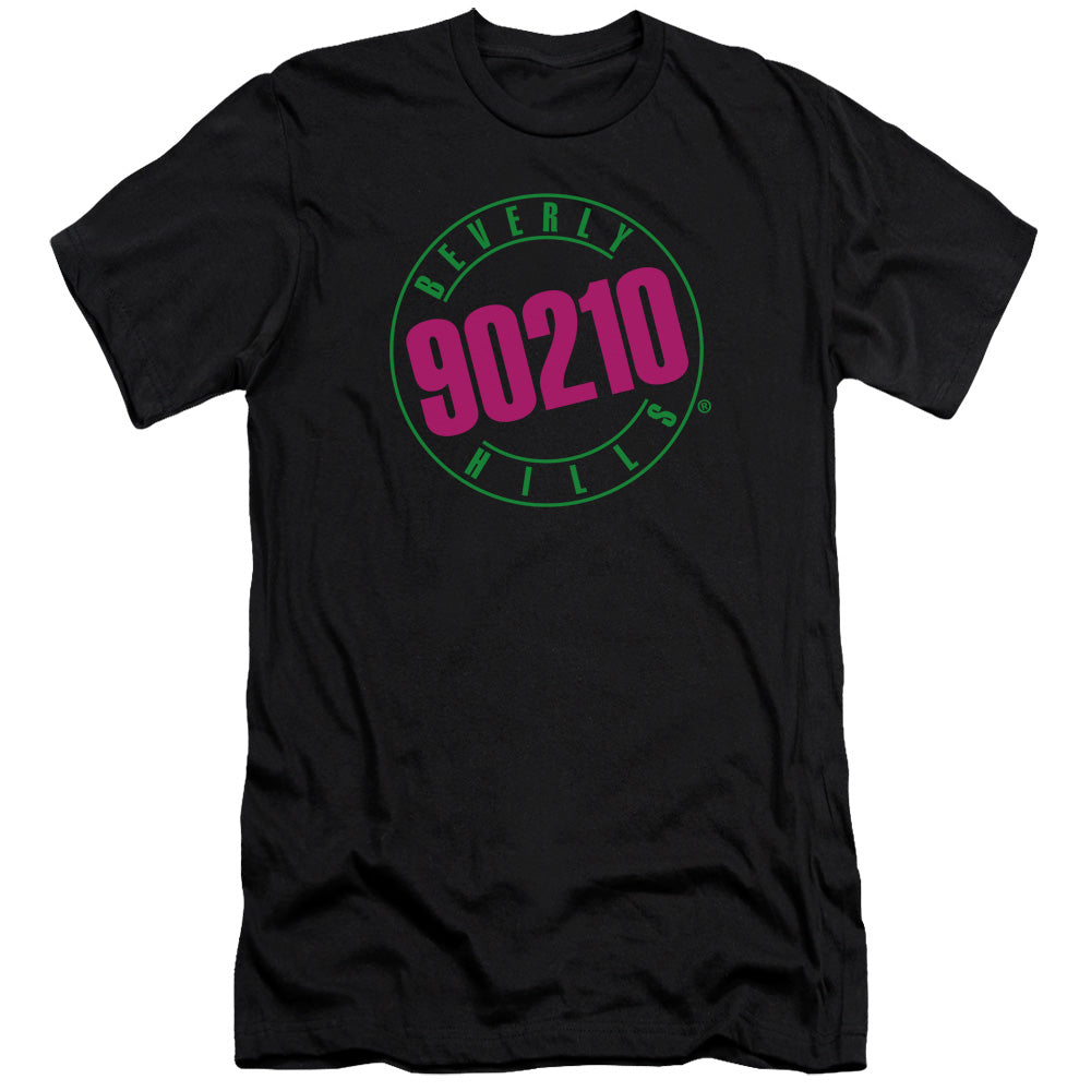 90210 Neon Premium Bella Canvas Slim Fit Mens T Shirt Black