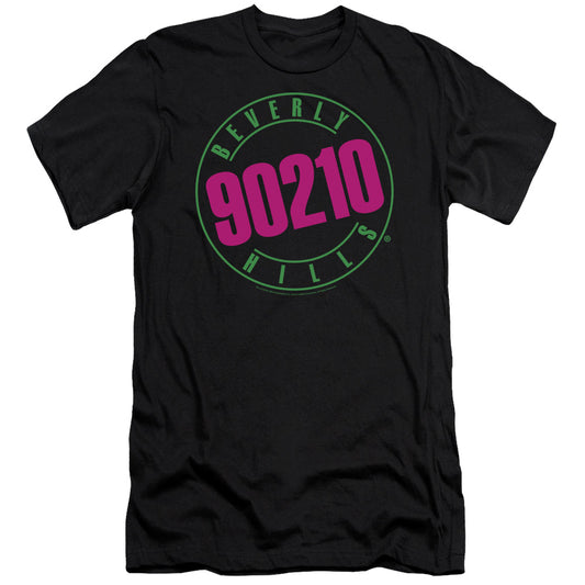 90210 Neon Slim Fit Mens T Shirt Black